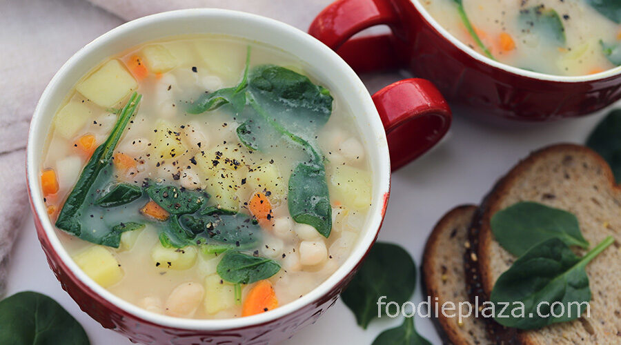 Постный кремовый суп с фасолью